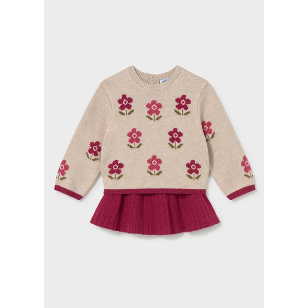 MAYORAL SET SKIRT KNITTED RASPBERRY