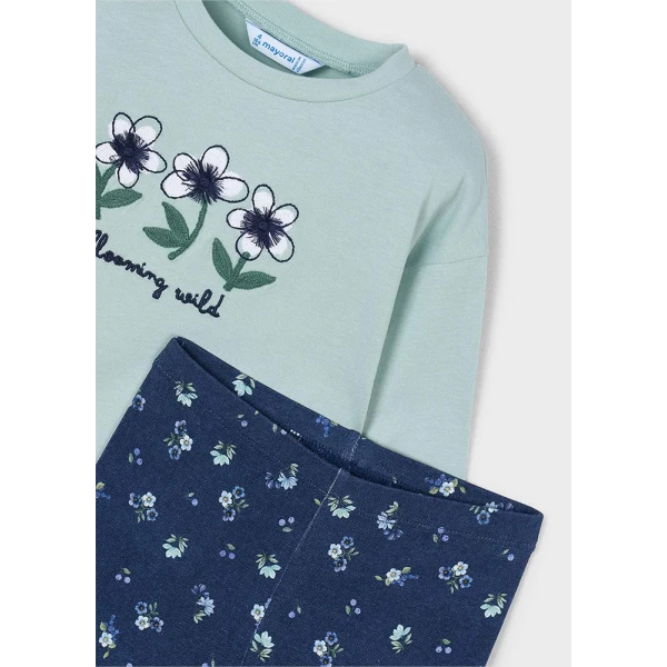 MAYORAL SET LEGGINGS PRINTED NAVY BLUE 
