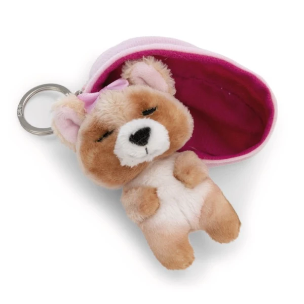 SLEEPING PETS PLUSH KEYHOLDER 8 cm - YORKSHIRE TERRIER DOG