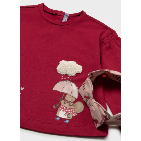 MAYORAL LEGGINGS SET WITH RIBBON BORDEAUX
