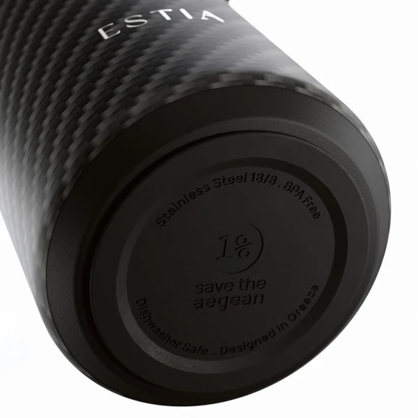 ESTIA HOME ART THERMOS PULSE SAVE THE AEGEAN 500ml CARBON FIBRE
