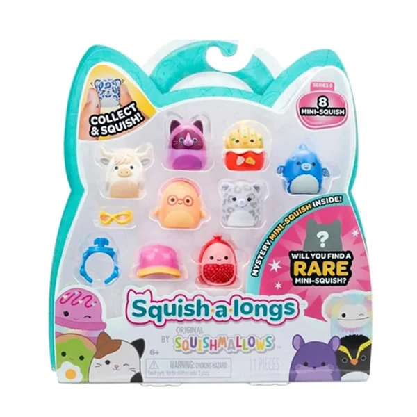 SQUISH-A-LONGS SQUISHMALLOWS SET OF 8 pcs W6 FIGURES & ACCESSORIES