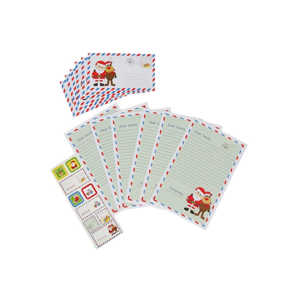 SET LETTER TO SANTA CLAUS WITH STICKERS AND ENVELOPES
