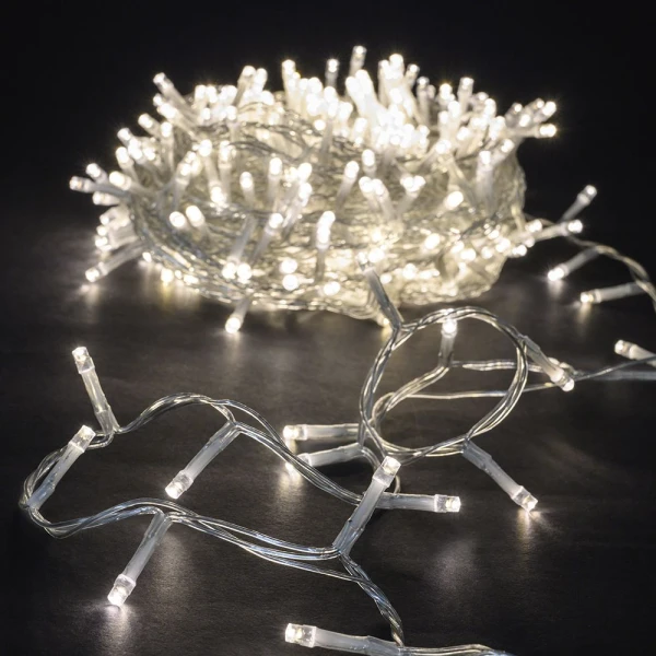 200 LED STRING LIGHTS CLEAR WHITE 10M CONNECTABLE INDOOR & OUTDOOR