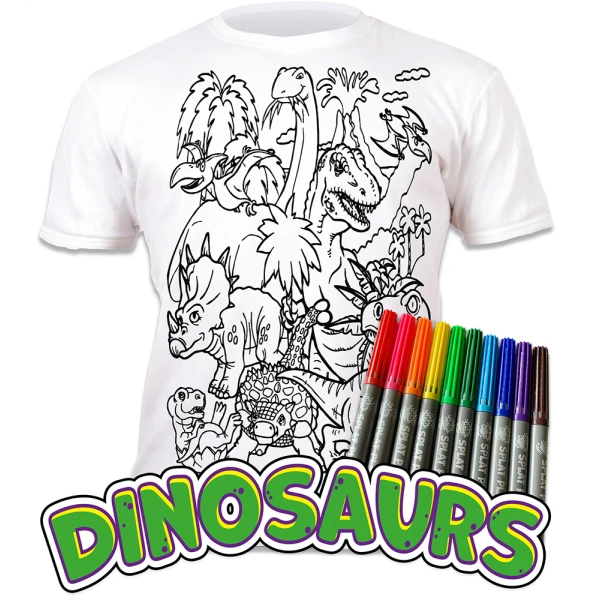 SPLAT PLANET ΠΛΕΝΟΜΕΝΟ T-SHIRT ΖΩΓΡΑΦΙΚΗΣ DINOSAURS ΜΕ ΜΑΡΚΑΔΟΡΟΥΣ (5-6 ΕΤΩΝ)