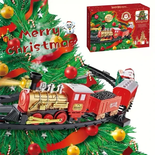 TRAIN SET WITH CHRISTMAS TREE BASE