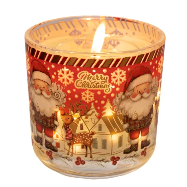 CANDLE IN VASE WITH SANTA CLAUS SENSOR WITH LIGHT - 2 DESIGNS