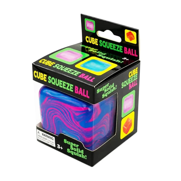 SQUEEZE MARBLE EFFECT ANTI-STRESS CUBES - VARIOUS COLORS