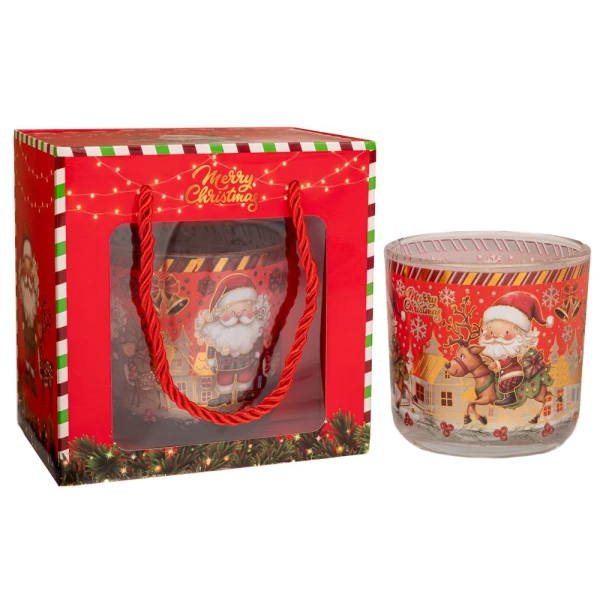 CANDLE IN VASE WITH SANTA CLAUS SENSOR WITH LIGHT - 2 DESIGNS