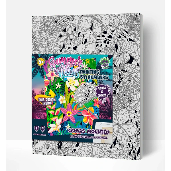 SPLAT PLANET ΣΕΤ ΖΩΓΡΑΦΙΚΗΣ ΜΕ ΑΡΙΘΜΟΥΣ ΣΕ ΚΑΜΒΑ ΜΕ ΤΕΛΑΡΟ 40Χ30 εκ. SUMMER VIBES