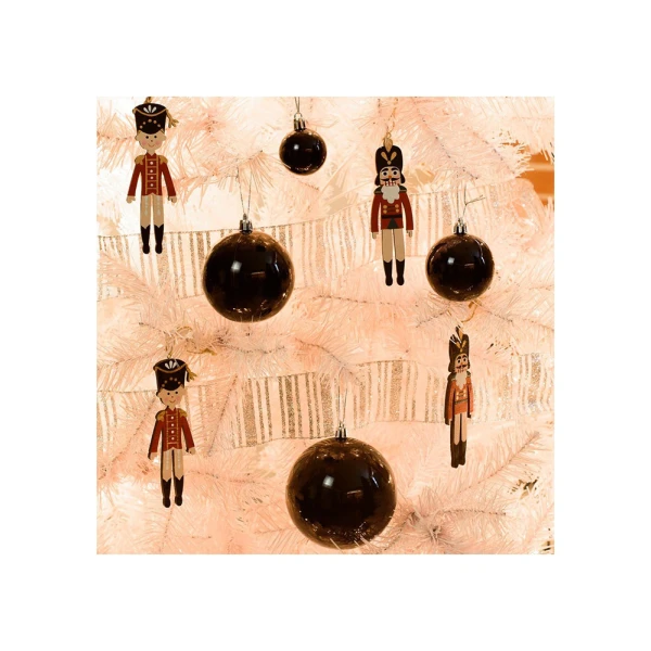 CHRISTMAS BALL 8 cm GLOSSY SET 6 pcs BLACK