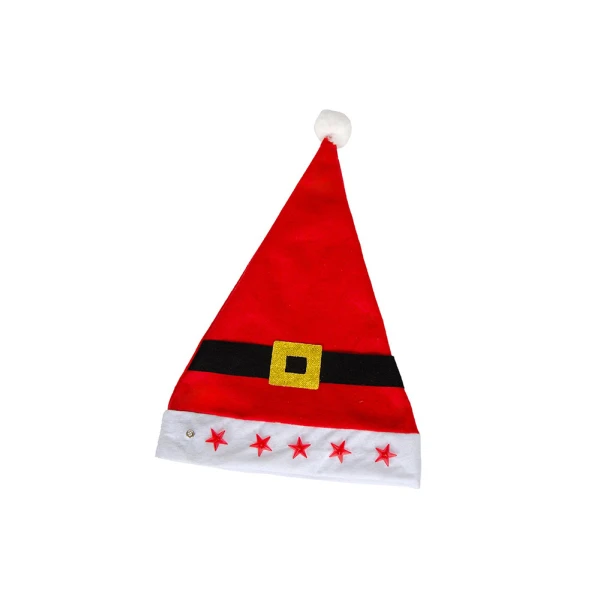 SANTA CLAUS HAT 30X40 cm WITH STARS LED LIGHTS