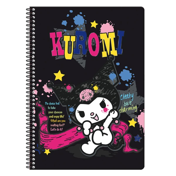 SPIRAL NOTEBOOK 17X25 cm 2 SUBJECTS KUROMI - 3 DESIGNS
