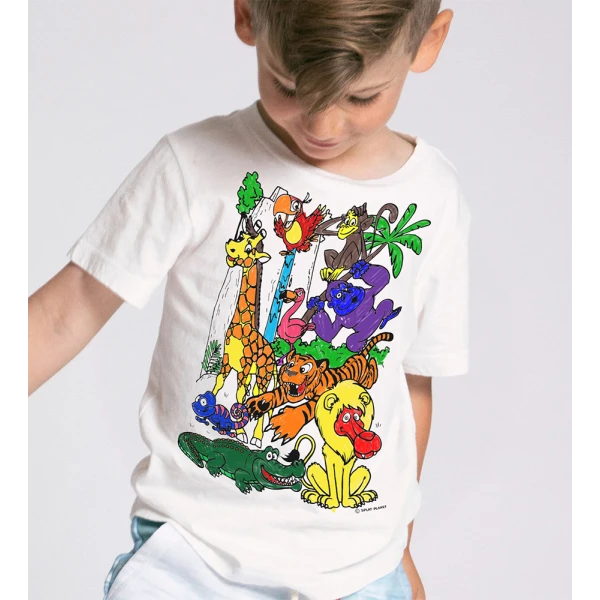 SPLAT PLANET ΠΛΕΝΟΜΕΝΟ T-SHIRT ΖΩΓΡΑΦΙΚΗΣ ZOO ΜΕ ΜΑΡΚΑΔΟΡΟΥΣ (3-4 ΕΤΩΝ)