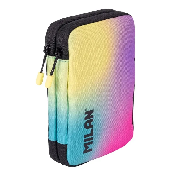 MILAN FILLED DOUBLE PENCIL CASE BLACK