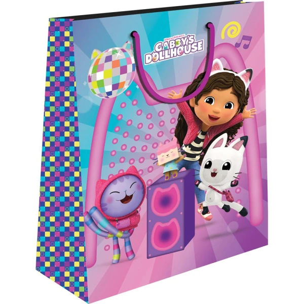 PAPER GIFT BAG 26X32X12 cm GABBYS DOLLHOUSE - 2 DESIGNS