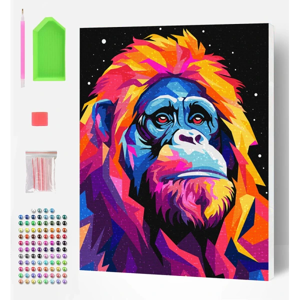 SPLAT PLANET ΣΕΤ DIAMOND PAINTING ΣΕ ΚΑΜΒΑ ΜΕ ΤΕΛΑΡΟ 30Χ40 εκ. ORANGUTAN