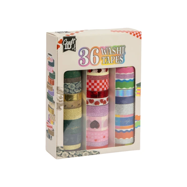 ΣΕΤ 36 τεμ. ΤΑΙΝΙΩΝ WASHI 3M. FOIL & GLITTER - 2 ΣΧΕΔΙΑ