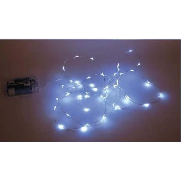 100 LED BATTERY COPPER COLD WHITE LIGHT