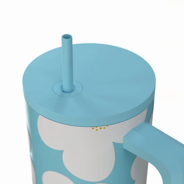 ESTIA HOME ART ΘΕΡΜΟΣ STRAW TUMBLER XL 900ml - BLUE DAISY