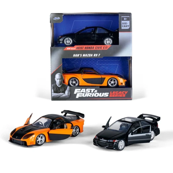 JADA F&F LEGACY SERIES 1:32 HEIST HONDA CIVIC EJ1 ΚΑΙ HAN\'S MAZDA RX-7