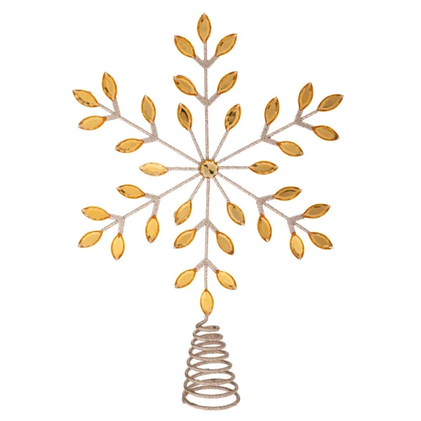 TREE TOP CHAMPAGNE STAR WITH BEADS 25Χ35 CM