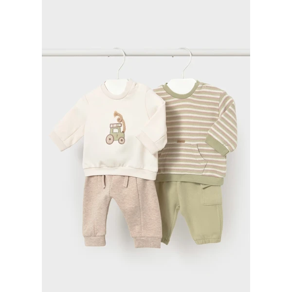 MAYORAL SET FLEECE 4 PIECES  LIGHT GREEN