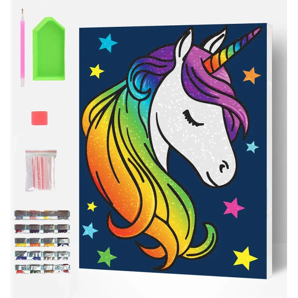 SPLAT PLANET ΣΕΤ DIAMOND PAINTING ΣΕ ΚΑΜΒΑ ΜΕ ΤΕΛΑΡΟ 30Χ40 εκ. UNICORN
