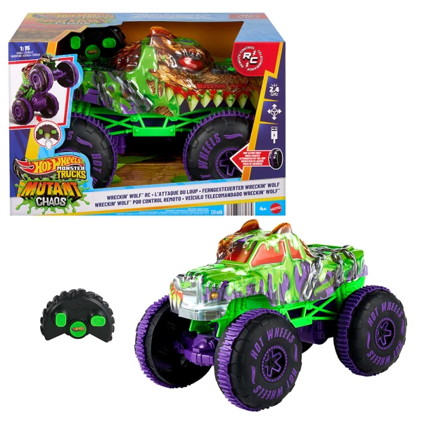 HOT WHEELS MONSTER TRUCKS ΤΗΛΕΚΑΤΕΥΘΥΝΟΜΕΝΟ ΟΧΗΜΑ - WRECKIN\' WOLF