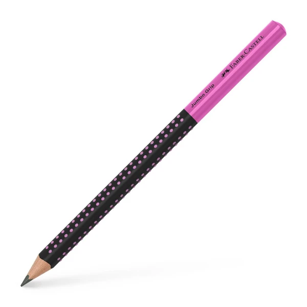 FABER-CASTELL ΜΟΛΥΒΙ JUMBO GRIP ΔΙΧΡΩΜΟ - ΜΑΥΡΟ-ΡΟΖ