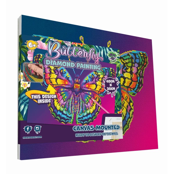 SPLAT PLANET ΣΕΤ DIAMOND PAINTING ΣΕ ΚΑΜΒΑ ΜΕ ΤΕΛΑΡΟ 30Χ40 εκ. BUTTERFLY