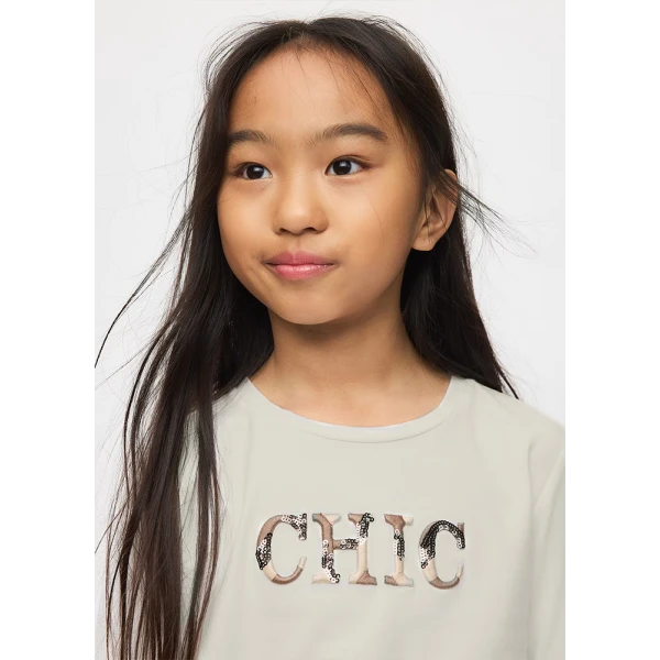 MAYORAL T-SHIRT LONG SLEEVES CHIC  CREAM