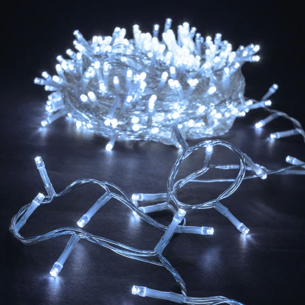 400 LED STRING LIGHTS CLEAR ICE WHITE 20 METERS 8 FUNCTIONS INDOOR & OUTDOOR