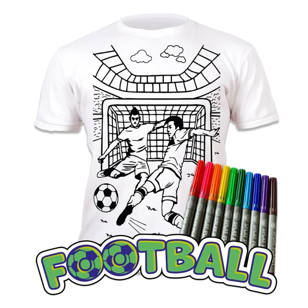 SPLAT PLANET ΠΛΕΝΟΜΕΝΟ T-SHIRT ΖΩΓΡΑΦΙΚΗΣ FOOTBALL ΜΕ ΜΑΡΚΑΔΟΡΟΥΣ (7-8 ΕΤΩΝ)