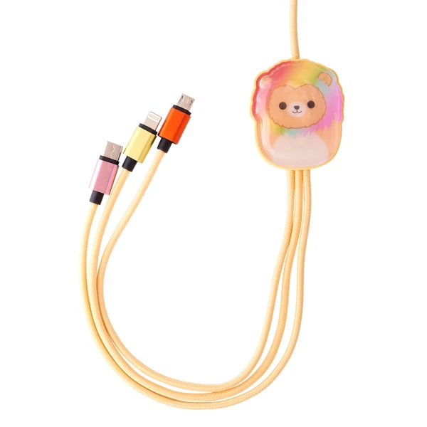 SQUISHMALLOWS 3-ΣΕ-1 ΚΑΛΩΔΙΟ ΦΟΡΤΙΣΗΣ 1,2μ. - LEONARD THE LION