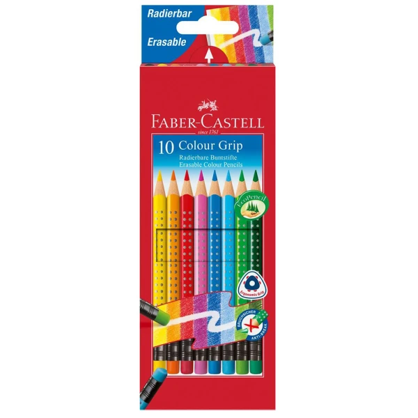 FABER-CASTELL ΣΕΤ 10 ΞΥΛΟΜΠΟΓΙΕΣ GRIP ΠΟΥ ΣΒΗΝΟΥΝ