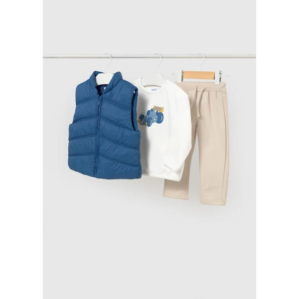 MAYORAL SET PANTS SWEATSHIRT VEST BLUE