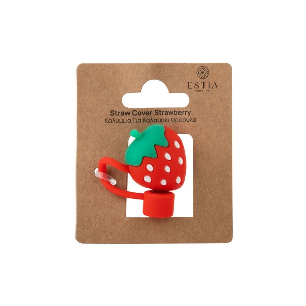 ESTIA HOME ART STRAW COVER - STRAWBERRY